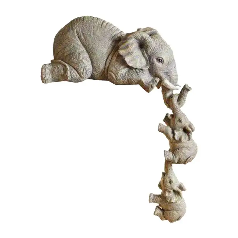 

Статуэтка-сиделка со слоном, статуэтка с ручной росписью, подвеска-Слон для матери, 2 статуи младенцев, украшения из смолы