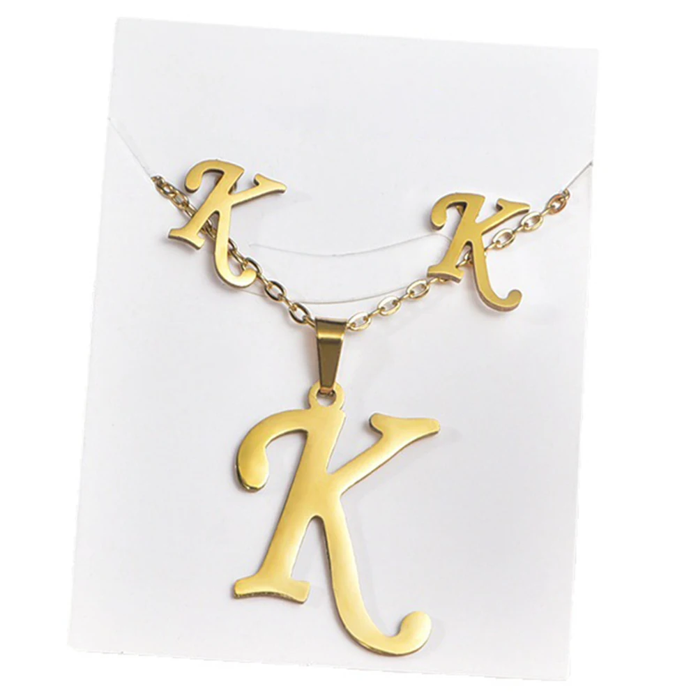 Unisex English Letters Earring Necklace Set Personalized Jewelry Accessories Gift For Birthday Anniversary
Unisex English Letters Earring Necklace Set Personalized Jewelry Accessories Gift For Birthday Anniversary