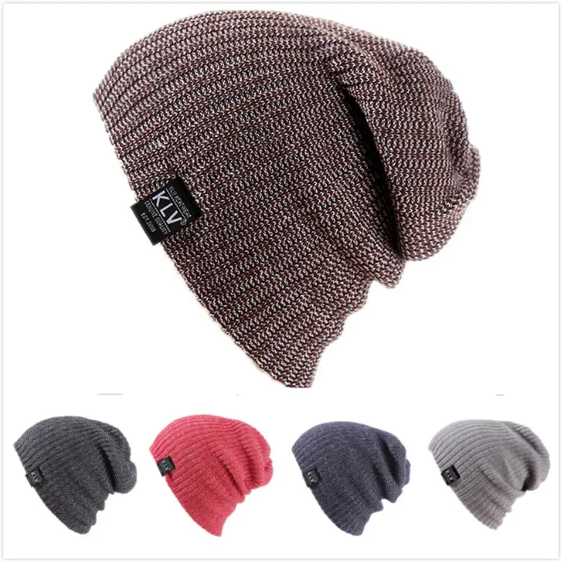 

2021 New Winter Men Women Baggy Warm Crochet Winter Wool Knit Ski Beanie Skull Slouchy Caps Hat