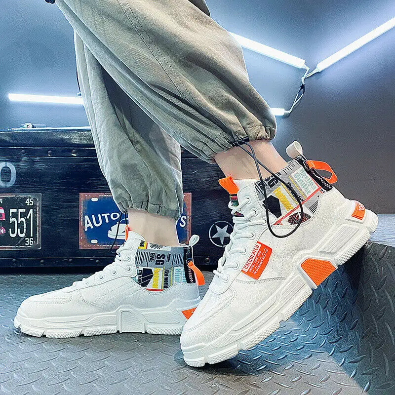 Mens Casual White Hip Hop Sneakers High Top Lace Up Shoes Street Dance
Mens Casual White Hip Hop Sneakers High Top Lace Up Shoes Street Dance