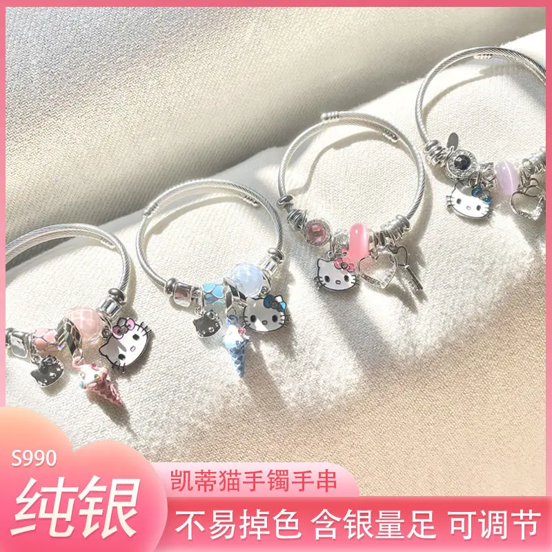 Sanrio Hello Kitty Silver Bracelet ins niche design does not fade girlfriends bracelet Mori girl birthday gift high-end sense
Sanrio Hello Kitty Silver Bracelet ins niche design does not fade girlfriends bracelet Mori girl birthday gift high-end sense