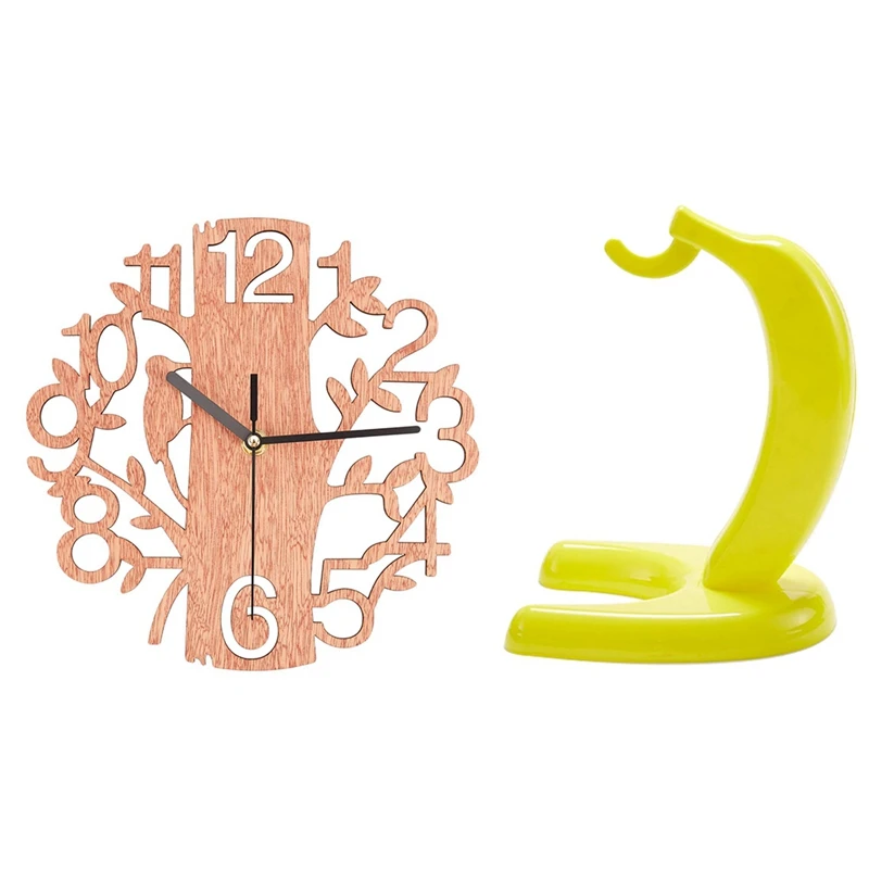 Creative Tree Shaped Wooden Wall Clock House Living Room Decoration With Creative Plastic Banana Hanger
Creative Tree Shaped Wooden Wall Clock House Living Room Decoration With Creative Plastic Banana Hanger