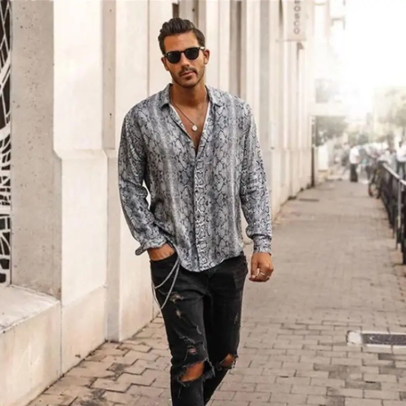 Men's Long Sleeve Men's Shirts for Men Social Luxury Men's Designer Clothing Flower Snake Print Fashion Elegant Classic Fashion
Men's Long Sleeve Men's Shirts for Men Social Luxury Men's Designer Clothing Flower Snake Print Fashion Elegant Classic Fashion