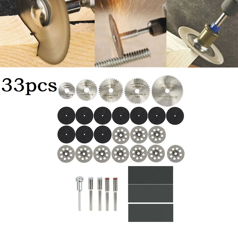 33pcs Diamond Saw Blade Cutting Discs Set Metal Circular 22-24mm Electric Drill Power Air Rotary Tool Accessories
33pcs Diamond Saw Blade Cutting Discs Set Metal Circular 22-24mm Electric Drill Power Air Rotary Tool Accessories