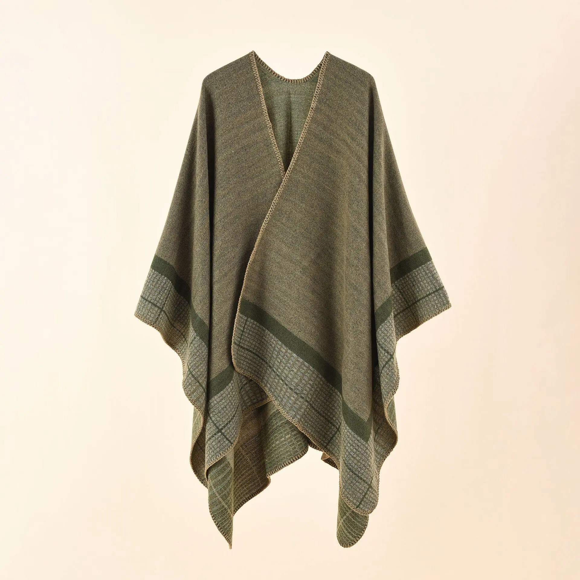 Women's Striped Small Square Imitation Cashmere Acrylic Warm Air Conditioning Shawl Sunscreen Cloak Tourism Cloak Green
Women's Striped Small Square Imitation Cashmere Acrylic Warm Air Conditioning Shawl Sunscreen Cloak Tourism Cloak Green