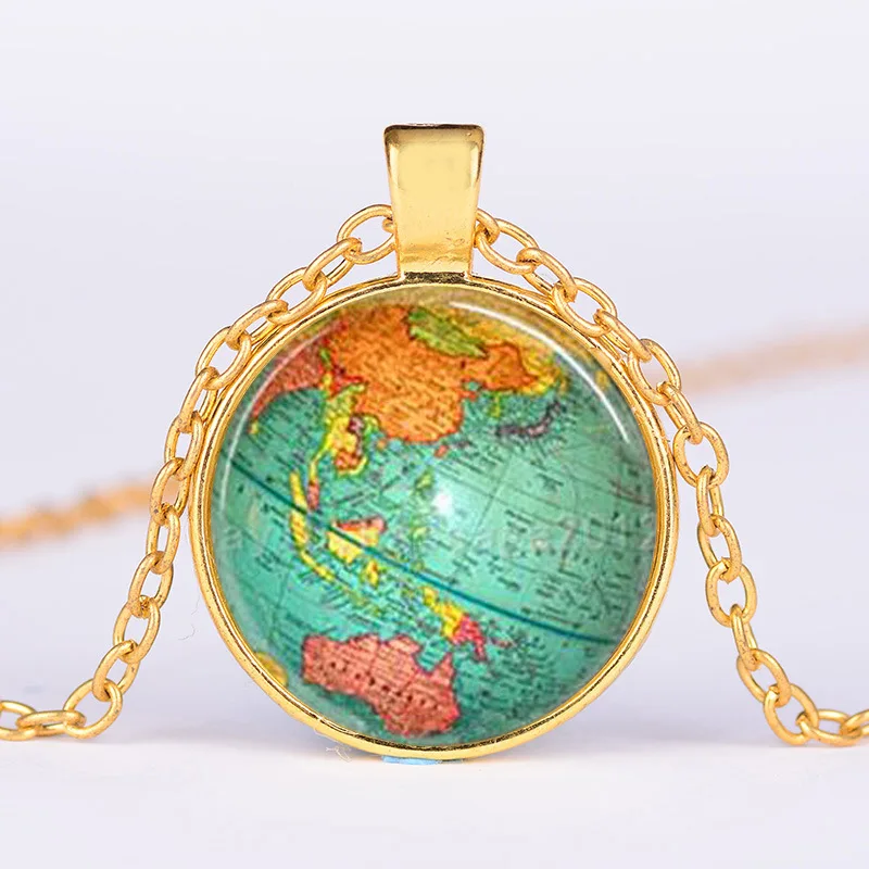 Novelty World Map Travel Idea Necklace Handmade Glass Dome Hemisphere Alloy Pendant Necklace for Friends Graduation Gift
Novelty World Map Travel Idea Necklace Handmade Glass Dome Hemisphere Alloy Pendant Necklace for Friends Graduation Gift