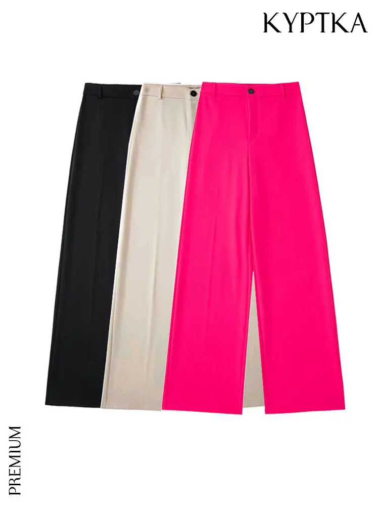 KYPTKA Women Fashion Office Wear Straight Full Length Pants Vintage High Waist Zipper Fly Female Trousers Mujer
KYPTKA Women Fashion Office Wear Straight Full Length Pants Vintage High Waist Zipper Fly Female Trousers Mujer