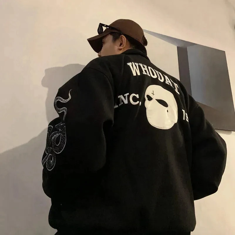 Autumn Y2K Harajuku Streetwear Baseball Uniform Men's Skull Gothic Bone Embroidery Couple Casual Jacket
Autumn Y2K Harajuku Streetwear Baseball Uniform Men's Skull Gothic Bone Embroidery Couple Casual Jacket