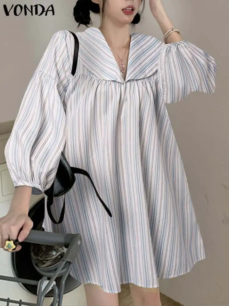 VONDA Autumn Stripe Dress Women Elegant Long Sleeve Office Sundress 2023 Fashion Bohemian Doll Collar Casual Vestidos
VONDA Autumn Stripe Dress Women Elegant Long Sleeve Office Sundress 2023 Fashion Bohemian Doll Collar Casual Vestidos