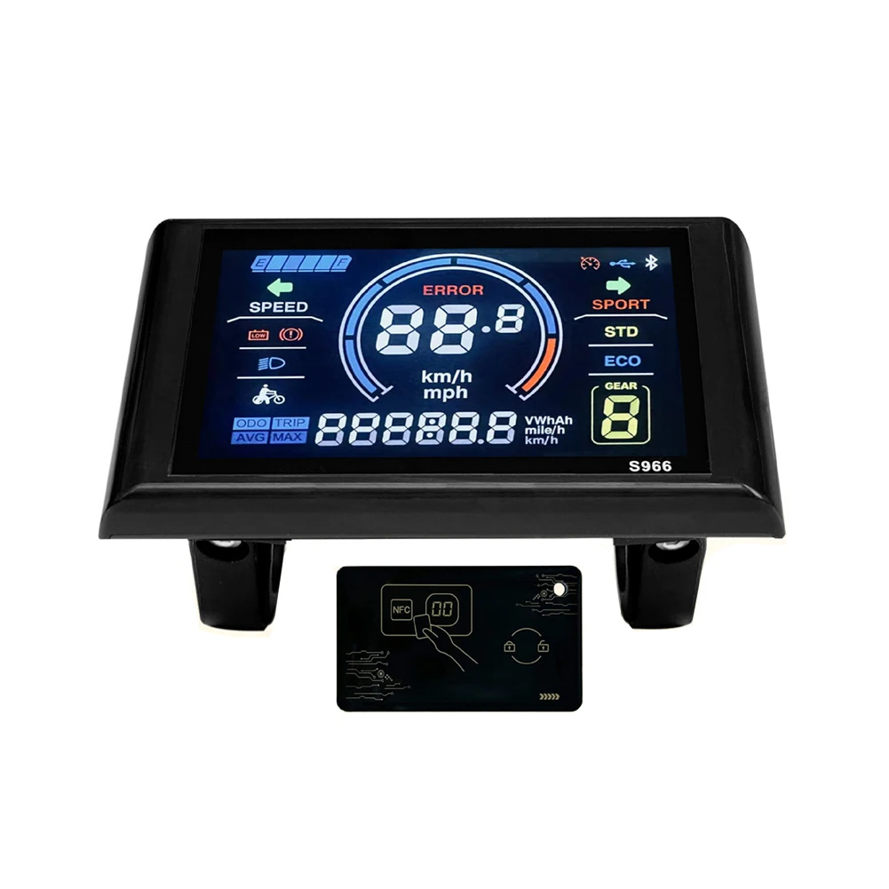 Электрический Дисплей LCDS966, цветная панель управления из АБС-пластика, черный цвет, удобно для различных моделей электровелосипедов
Электрический Дисплей LCDS966, цветная панель управления из АБС-пластика, черный цвет, удобно для различных моделей электровелосипедов