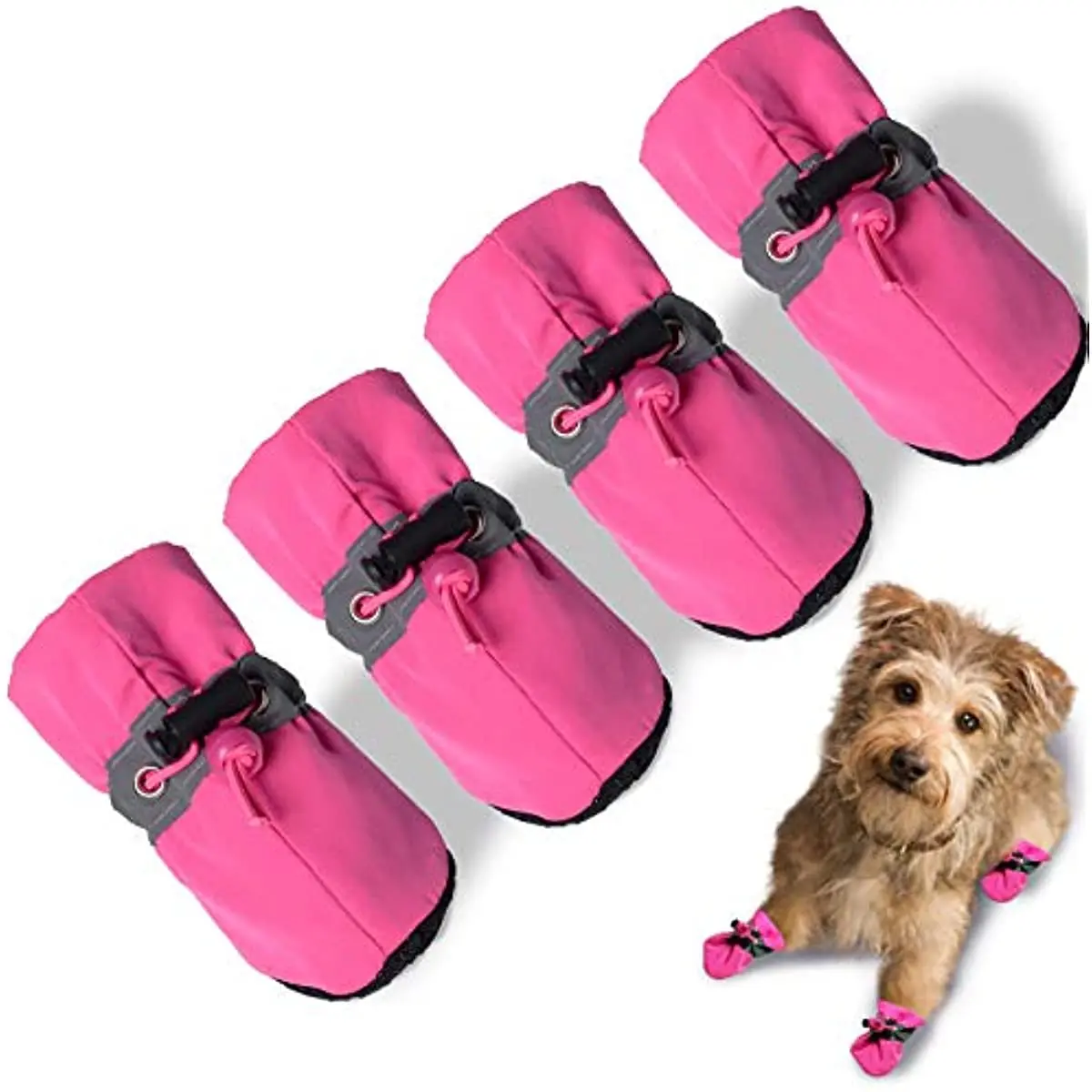 4PCS Dog Boots & Paw Protector, Anti-Slip Sole Winter Snow Dog Booties with Reflective Straps Dog Shoes for Small Medium Dogs
4PCS Dog Boots & Paw Protector, Anti-Slip Sole Winter Snow Dog Booties with Reflective Straps Dog Shoes for Small Medium Dogs