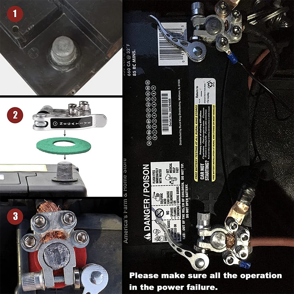 

Universal Car Battery Terminal Connectors Replacement Portable Fast Release Connect Disconnect Clamp Automobile