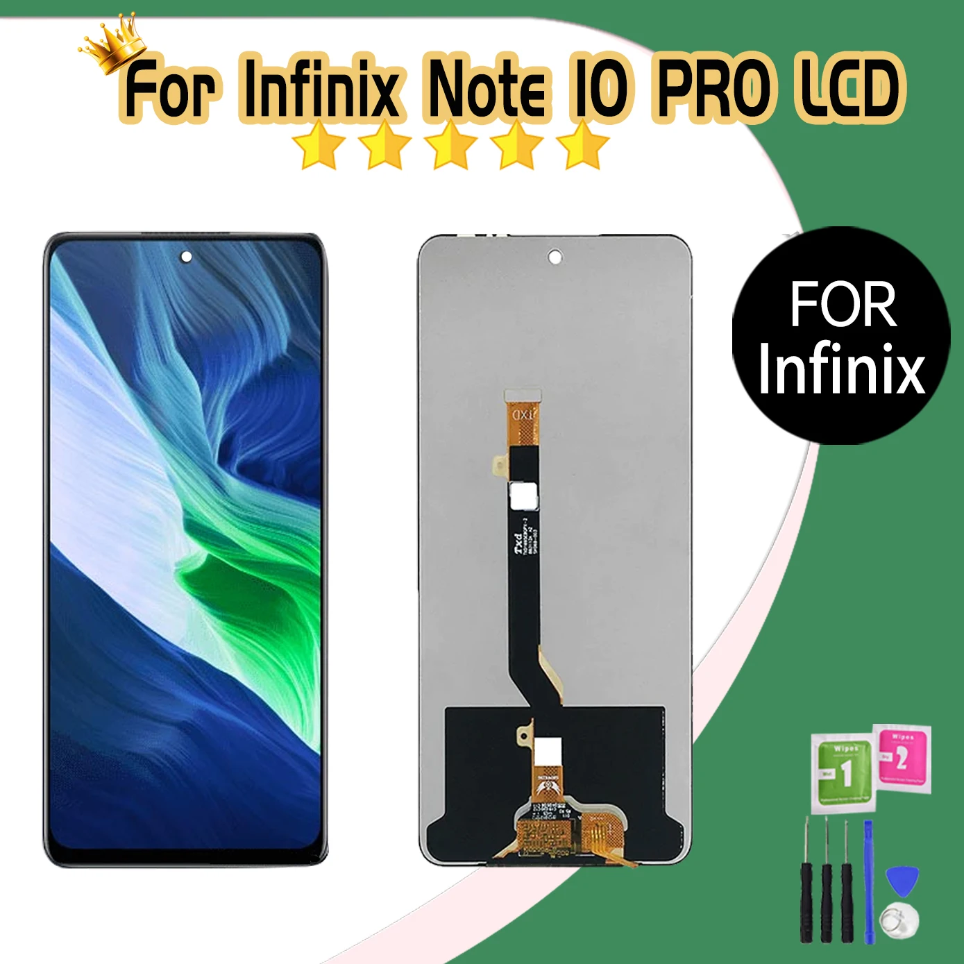Высококачественный черный 6 95-дюймовый ЖК-дисплей для Infinix Note 10 Pro X695 X695D NFC X695C с