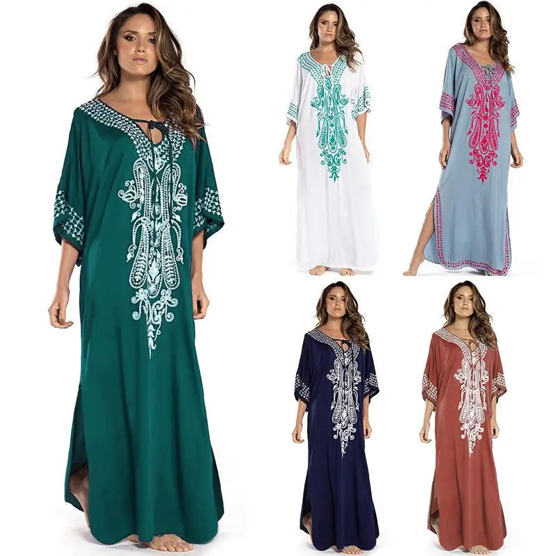 New European and American Embroidery Large Relaxed Vacation Beach Dress Long Women's Bikini Sun Proof Overlay Cover Up
New European and American Embroidery Large Relaxed Vacation Beach Dress Long Women's Bikini Sun Proof Overlay Cover Up