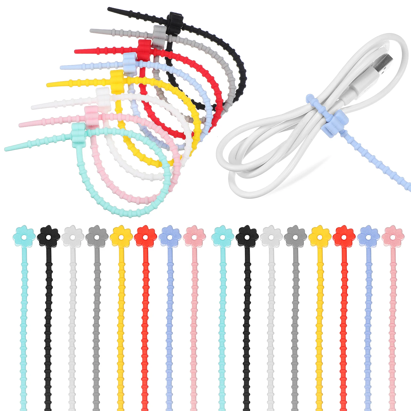 24 Pcs Electrical Cable Ties Silicone Wire Organizer Cord Holder Strap Storage Reusable Silica Gel
24 Pcs Electrical Cable Ties Silicone Wire Organizer Cord Holder Strap Storage Reusable Silica Gel
