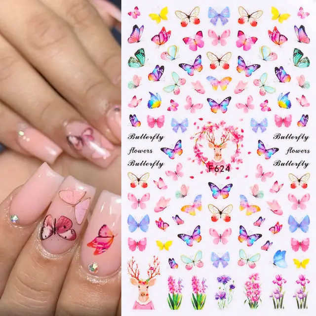 3D Nail Art Stickers Watercolor Butterfly Nail Decoration Design Self-Adhesive Back Glue Nail Decals
3D Nail Art Stickers Watercolor Butterfly Nail Decoration Design Self-Adhesive Back Glue Nail Decals