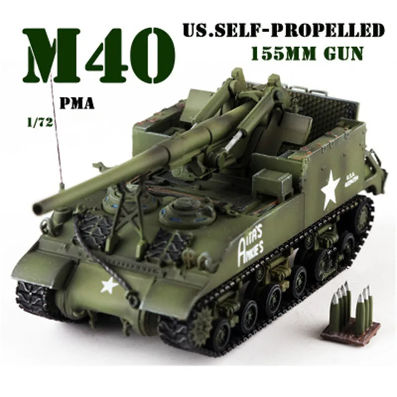 

1:72 Scale Model Diecast Alloy Finished Tank Long Foot Tom American M40 Self-Propelled Artillery Korean W Collection Display