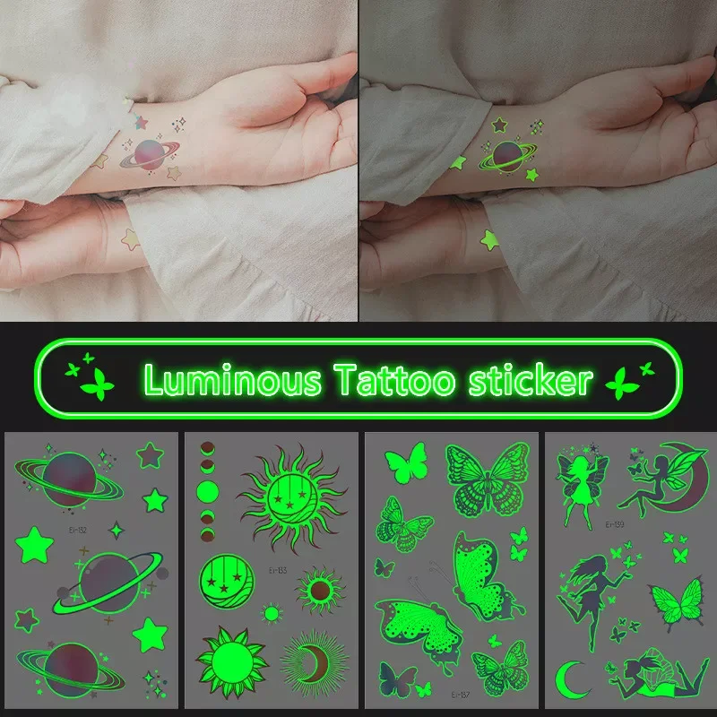 Luminous Tattoo Butterfly Starry Star Universe for Kids Fake Tattoo Glowing In Dark Waterproof Temporary Tattoo Christmas Gift
Luminous Tattoo Butterfly Starry Star Universe for Kids Fake Tattoo Glowing In Dark Waterproof Temporary Tattoo Christmas Gift