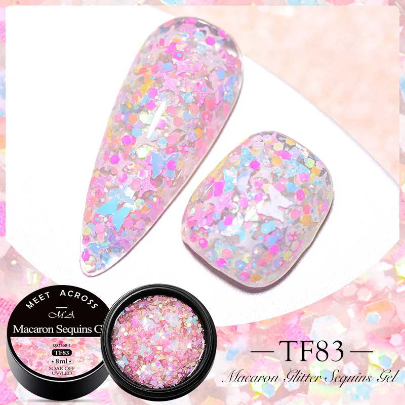 MEET ACROSS 8ml Macaron Glitter Sequins Gel Nail Polish Fairy Series Dried Flower Gel Soak Off UV Gel DIY Nail Art Varnishes
MEET ACROSS 8ml Macaron Glitter Sequins Gel Nail Polish Fairy Series Dried Flower Gel Soak Off UV Gel DIY Nail Art Varnishes