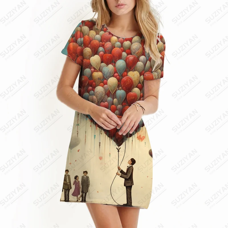 2023 New Fashion Trend Lady Dress Summer Simple and Comfortable Dress Love 3d Printing Dress Holiday Party Dress
2023 New Fashion Trend Lady Dress Summer Simple and Comfortable Dress Love 3d Printing Dress Holiday Party Dress