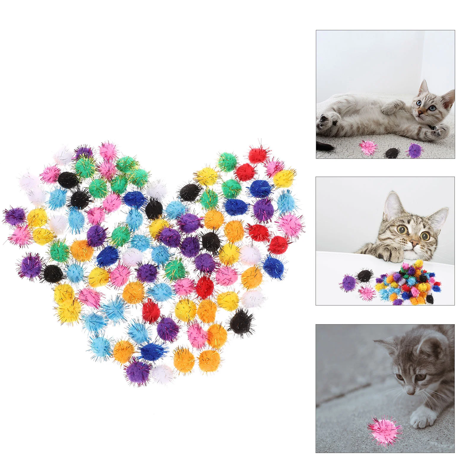 

Pom Cat Poms Craft Toy Toys Sparkle Fluffy Crafts Cats Fuzzy Tinsel Decorations Puff Pompoms Glitter Mini Plush Interactive Play