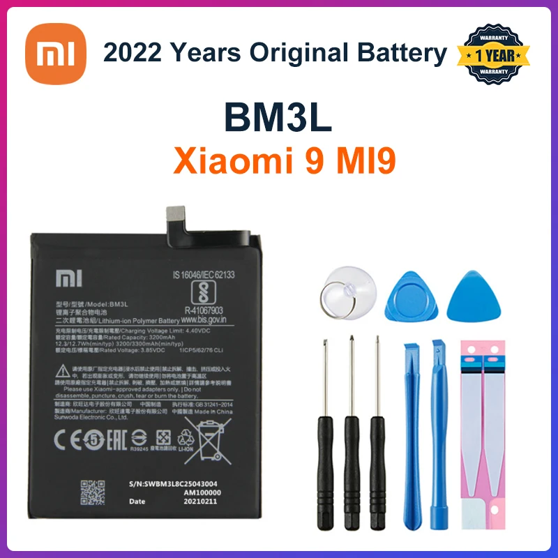 Оригинальный сменный аккумулятор Xiao mi для Xiaomi 9 MI9 M9 MI 9 Xiaomi9 BM3L Оригинальный аккумулятор для телефона 3300 мАч Бесплатные инструменты
Оригинальный сменный аккумулятор Xiao mi для Xiaomi 9 MI9 M9 MI 9 Xiaomi9 BM3L Оригинальный аккумулятор для телефона 3300 мАч Бесплатные инструменты