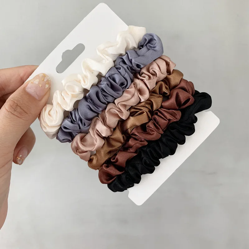 6pcs/pack Women Casual Satin Ruched Elastic Hair Bands Headwear Girls Solid Color Hair Accessories
6pcs/pack Women Casual Satin Ruched Elastic Hair Bands Headwear Girls Solid Color Hair Accessories