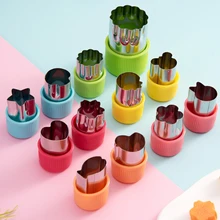 Leeseph 12 Pcs Vegetable Cutter Shapes Sets Mini Size Cutters Fruit Cutters Kids Food Cutters Pastry Stamps Mold Biscuits
