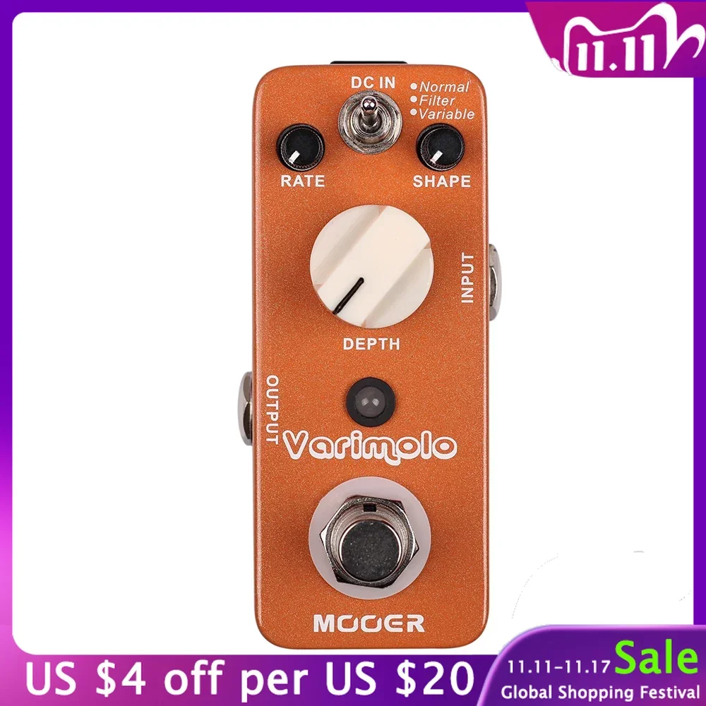 MOOER Varimolo Guitar Effect Pedal Digital Tremolo With Three Different Tremolo Modes Normal Filter Variable True Bypass Pedal
MOOER Varimolo Guitar Effect Pedal Digital Tremolo With Three Different Tremolo Modes Normal Filter Variable True Bypass Pedal