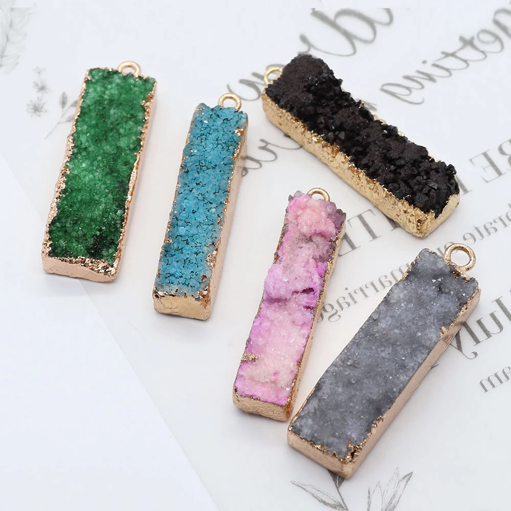 Natural Stone Crystal Pendants Rectangle Charms for DIY Accessories for Making Necklaces Trendy Jewelry Geometric Pendant Charms
Natural Stone Crystal Pendants Rectangle Charms for DIY Accessories for Making Necklaces Trendy Jewelry Geometric Pendant Charms