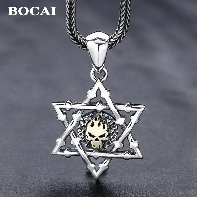 Мужская подвеска BOCAI из настоящего серебра S925 пробы в виде гексаграммы, черепа, тренд, ретро, индивидуальность, в стиле панк, хип-хоп, ювелирн...
Мужская подвеска BOCAI из настоящего серебра S925 пробы в виде гексаграммы, черепа, тренд, ретро, индивидуальность, в стиле панк, хип-хоп, ювелирн...