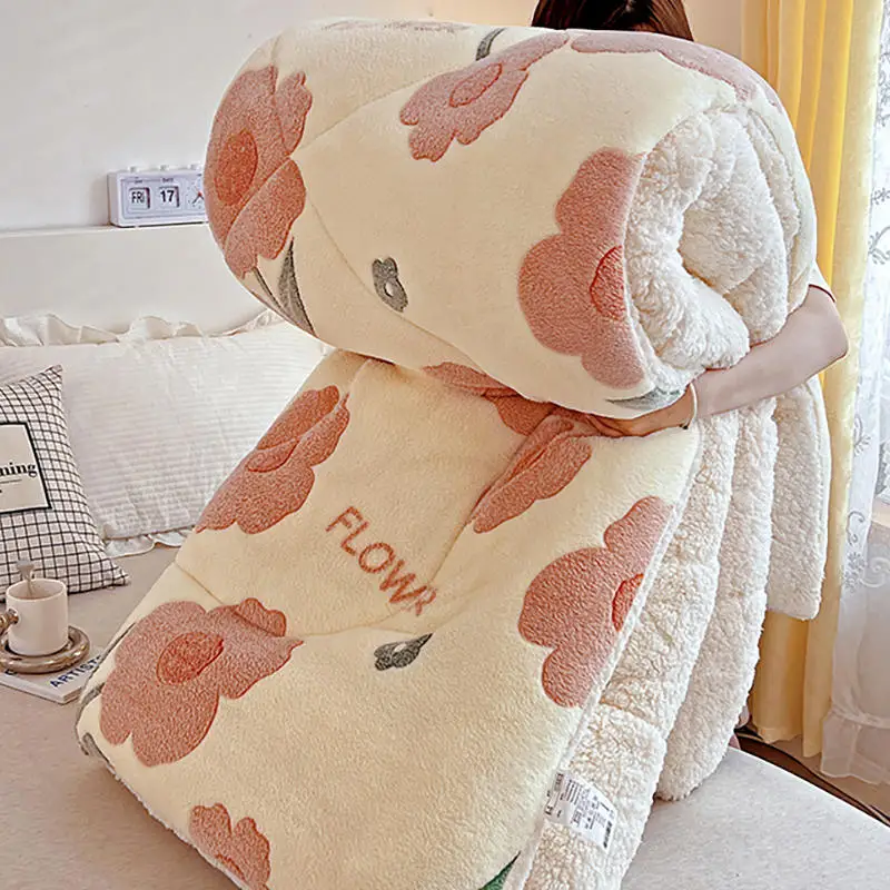 Одеяло из овечьей шерсти, зимнее одеяло, домашнее утолщенное теплое одеяло, двойная кровать, односпальная кровать, зимнее искусственное одеяло