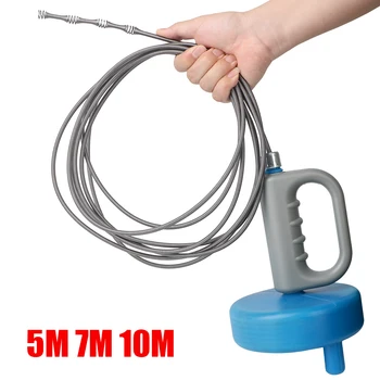 Bathroom Kitchen Cleaning Tools 5/7/10 Meters Handheld Extendable Toilet Sink Drain Unblocker Sewer Pipe Plunger Dredge