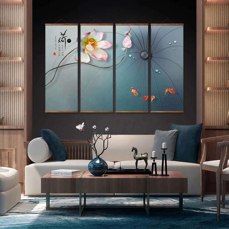 MT0064 Chinese Style Goldfish Louts Decorative Wall Art Canvas Posters Solid Wood Scroll Paintings
MT0064 Chinese Style Goldfish Louts Decorative Wall Art Canvas Posters Solid Wood Scroll Paintings