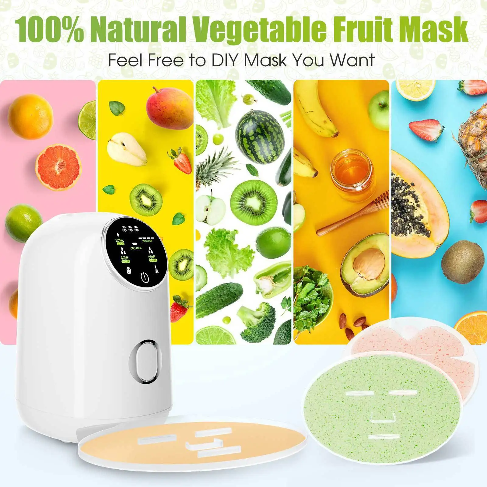 Facial Mask Maker Machine Smart Auto Fruit Vegetable Mask Collagen for Pregnant Moisturizing Anti Aging Beauty Skin Care Tool
Facial Mask Maker Machine Smart Auto Fruit Vegetable Mask Collagen for Pregnant Moisturizing Anti Aging Beauty Skin Care Tool