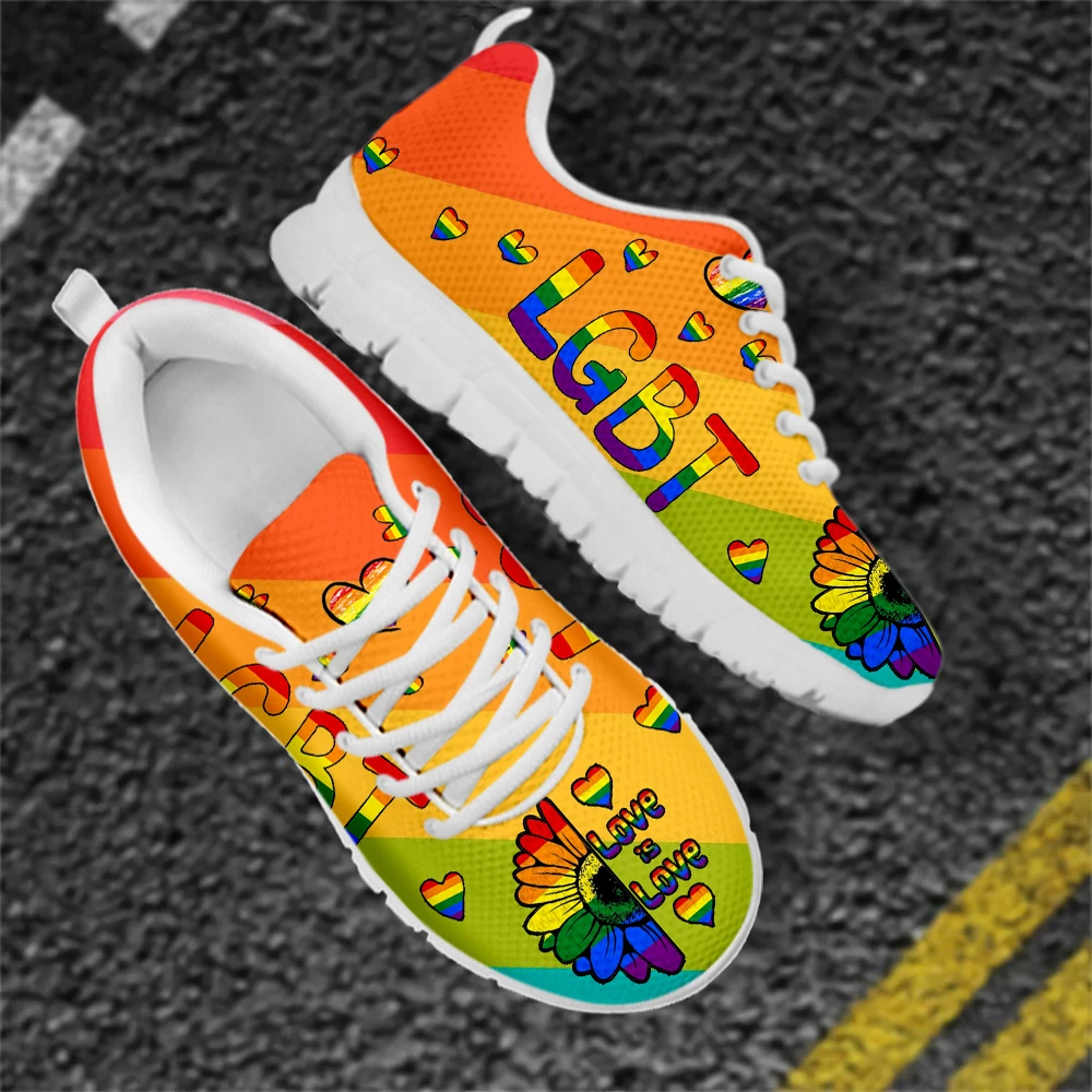 INSTANTARTS Women Men Lace Up Sneaker Rainbow Flag Love Is Love Design Flats Shoes for Ladies LGBT Pride Friend Print Zapatillas
INSTANTARTS Women Men Lace Up Sneaker Rainbow Flag Love Is Love Design Flats Shoes for Ladies LGBT Pride Friend Print Zapatillas