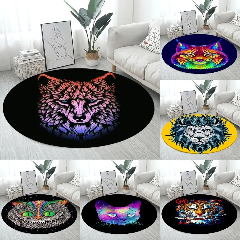 3D Wolf Cat Tiger Lion Animal Cartoon Round Carpet Floor Mat, Area Rug for Bedroom Living Room Chair Non-Slip,children Play Rug
3D Wolf Cat Tiger Lion Animal Cartoon Round Carpet Floor Mat, Area Rug for Bedroom Living Room Chair Non-Slip,children Play Rug