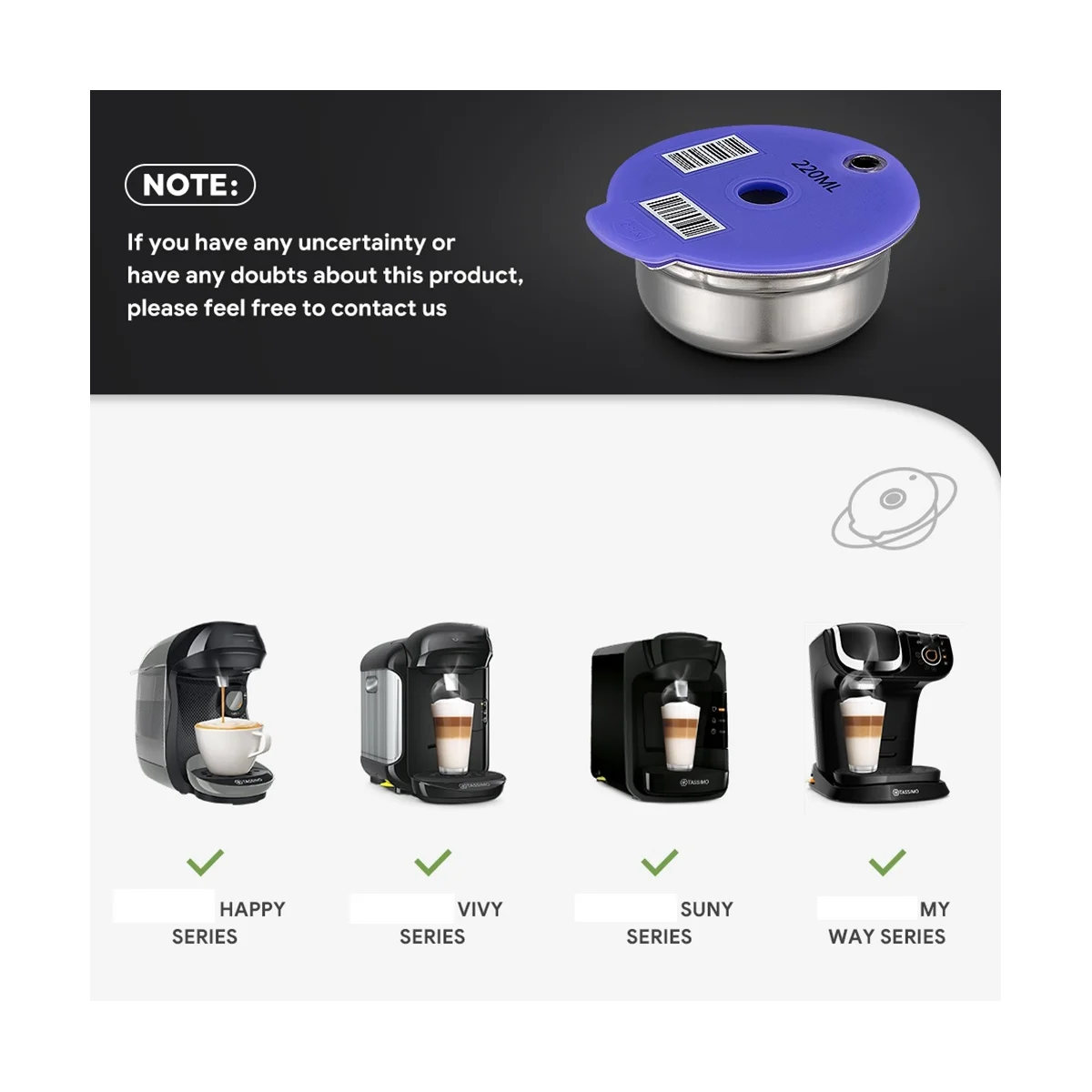 220ML Reusable Coffee Capsule Pods for Machine Series Refillable Filter Maker Pod
220ML Reusable Coffee Capsule Pods for Machine Series Refillable Filter Maker Pod