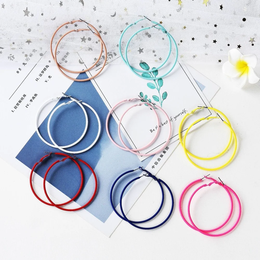 Big Ear Ring Women's Korean-Style Temperamental Earrings Earrings Candy-Colored Big Circle Earrings Fashion Earrings
Big Ear Ring Women's Korean-Style Temperamental Earrings Earrings Candy-Colored Big Circle Earrings Fashion Earrings