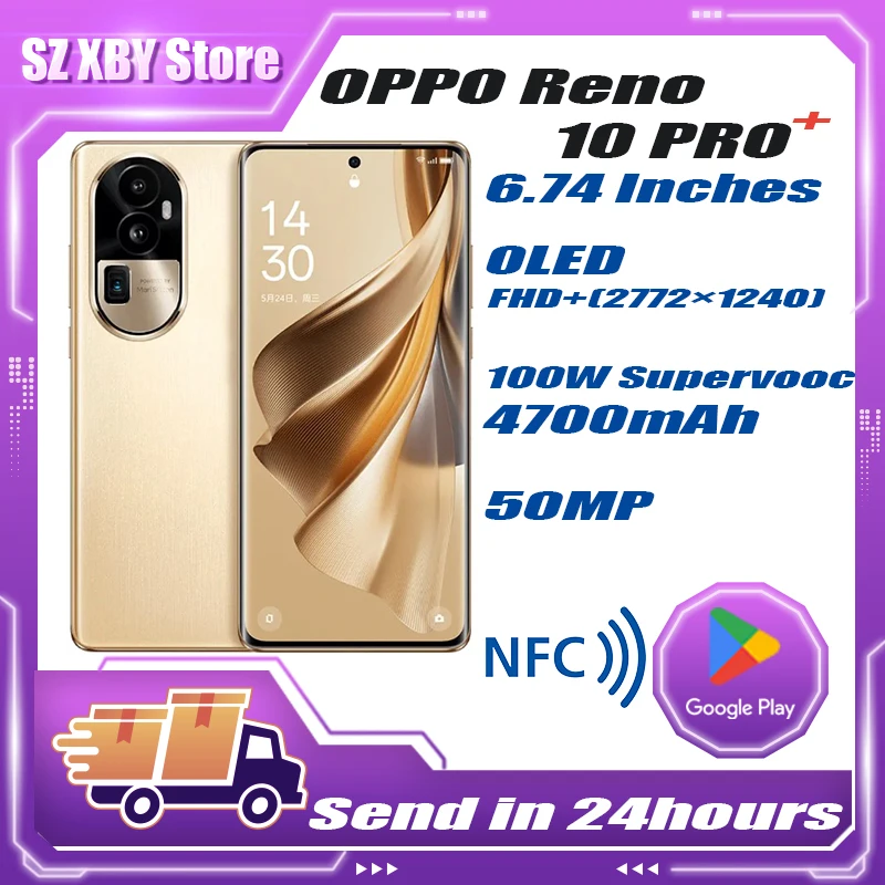 

Мобильный телефон AMOLED OPPO Reno 10 pro + plus, 6,74 дюйма, Snapdragon 8 + Gen 1, 100 Вт, SuperVOOC, аккумулятор 4700 мАч, фотокамера 50 МП