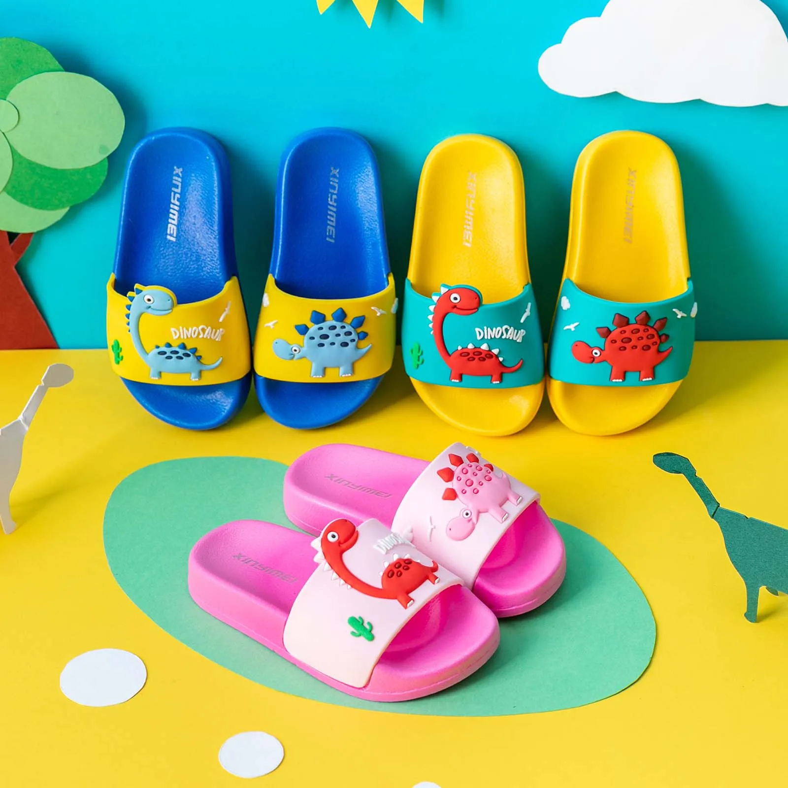 

Baby Shoes For Surmmer Toddler Boys Girls Beach Pool Slides Sandals Home Dinosaur Slippers Soft Shoes Toddler Slippers Enfant