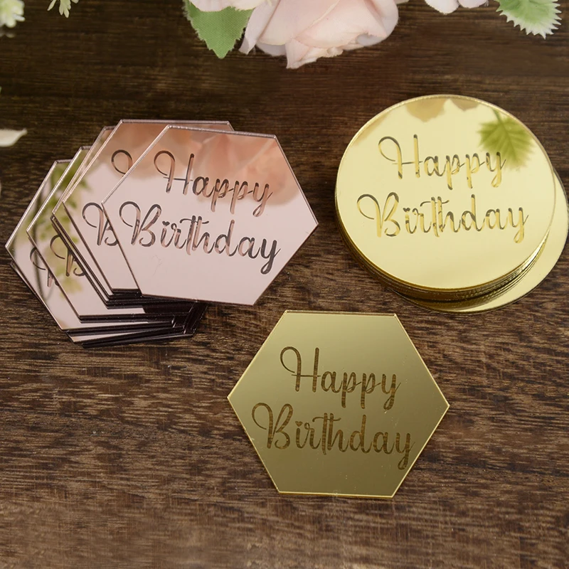 10pcs Happy Birthday Cake Topper Acrylic Round CupCake Insert Card Rose Gold Dessert Decoration Birthday Party Bakeing Supplies
10pcs Happy Birthday Cake Topper Acrylic Round CupCake Insert Card Rose Gold Dessert Decoration Birthday Party Bakeing Supplies
