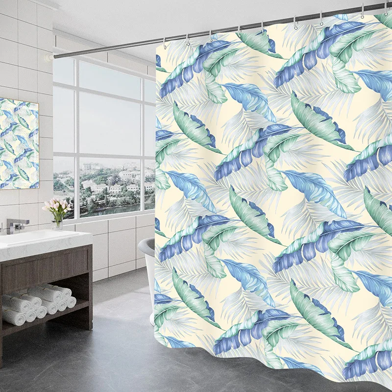Printed Simple and Thickened Waterproof Shower Curtain Green Leaf Bath Curtain for Bathtub Bathing Cover with Hooks
Printed Simple and Thickened Waterproof Shower Curtain Green Leaf Bath Curtain for Bathtub Bathing Cover with Hooks