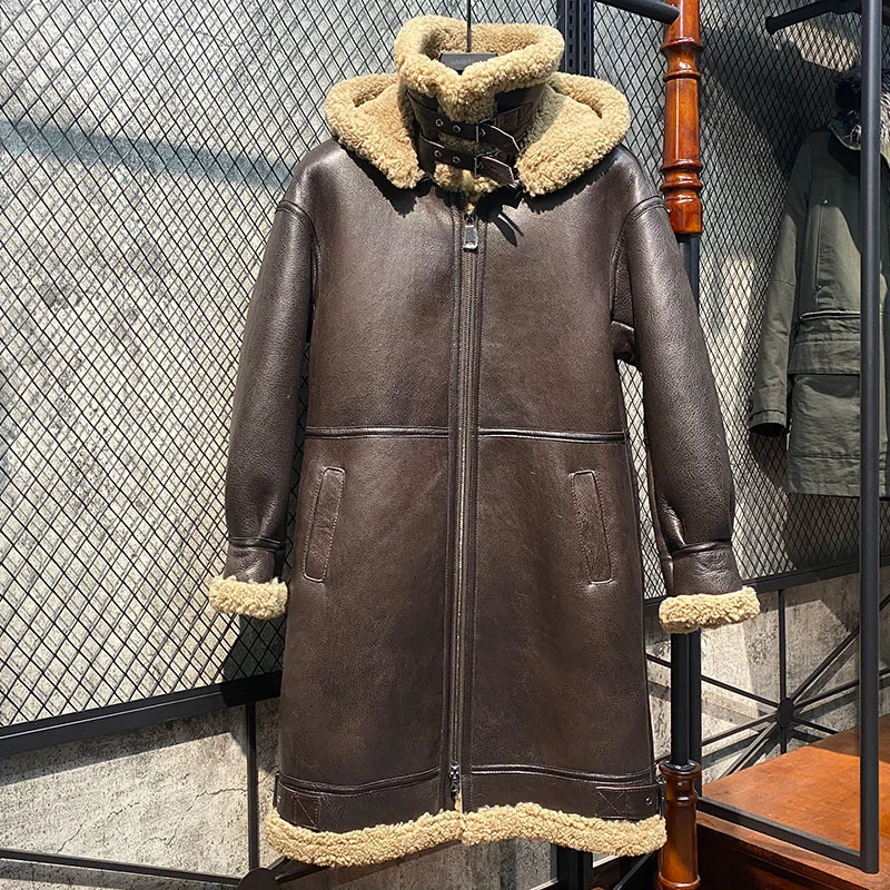 Sheep Men's Leather Shearling Jacket Original Ecological Lengthened Thickened Autumn Winter Warm Plus Size Coat
Sheep Men's Leather Shearling Jacket Original Ecological Lengthened Thickened Autumn Winter Warm Plus Size Coat