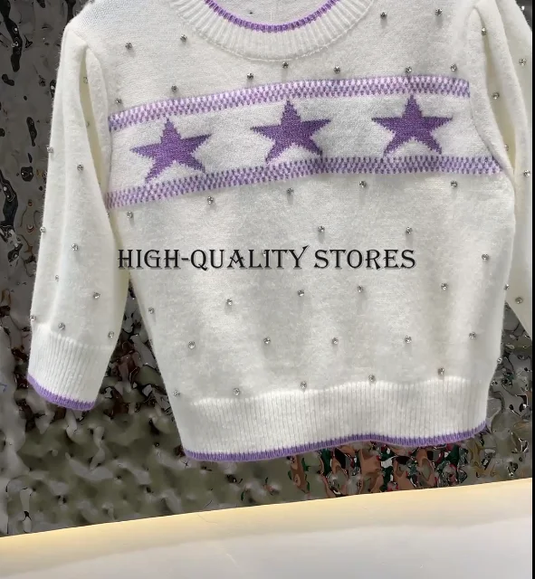 2022 Women Clothes Designer Fashion Spring Autumn Diamonds five-pointed star Pullover Sweaters Luxury Sweater tops
2022 Women Clothes Designer Fashion Spring Autumn Diamonds five-pointed star Pullover Sweaters Luxury Sweater tops