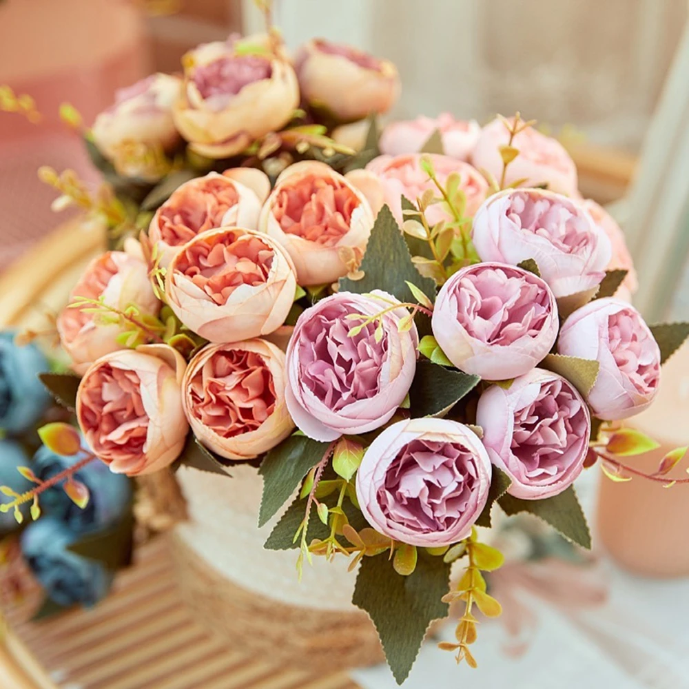 

6 Heads Artificial Peony Silk Flower Artificial Flowers Fake Flowers for Wedding Valentine's Day Decor Bouquet DIY Arrangement