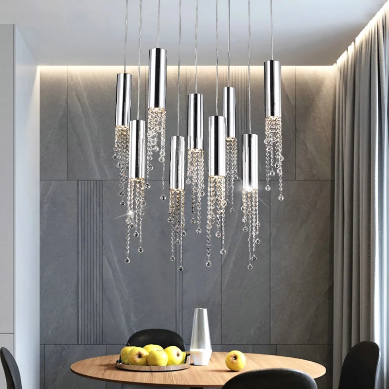 LED pendant lamp Modern Crystal Luxury Large Cristal Staircase Hanging Fixture For Hallway Lobby Long Indoor Ceiling Lustre
LED pendant lamp Modern Crystal Luxury Large Cristal Staircase Hanging Fixture For Hallway Lobby Long Indoor Ceiling Lustre