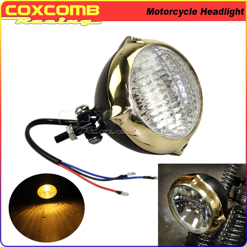 Motorcycle Retro Black Clear H4 HI/LO Beam 4.5" Headlight Custom Headlamp For Harley Dyna Bobber Chopper Sportster Universal
Motorcycle Retro Black Clear H4 HI/LO Beam 4.5" Headlight Custom Headlamp For Harley Dyna Bobber Chopper Sportster Universal