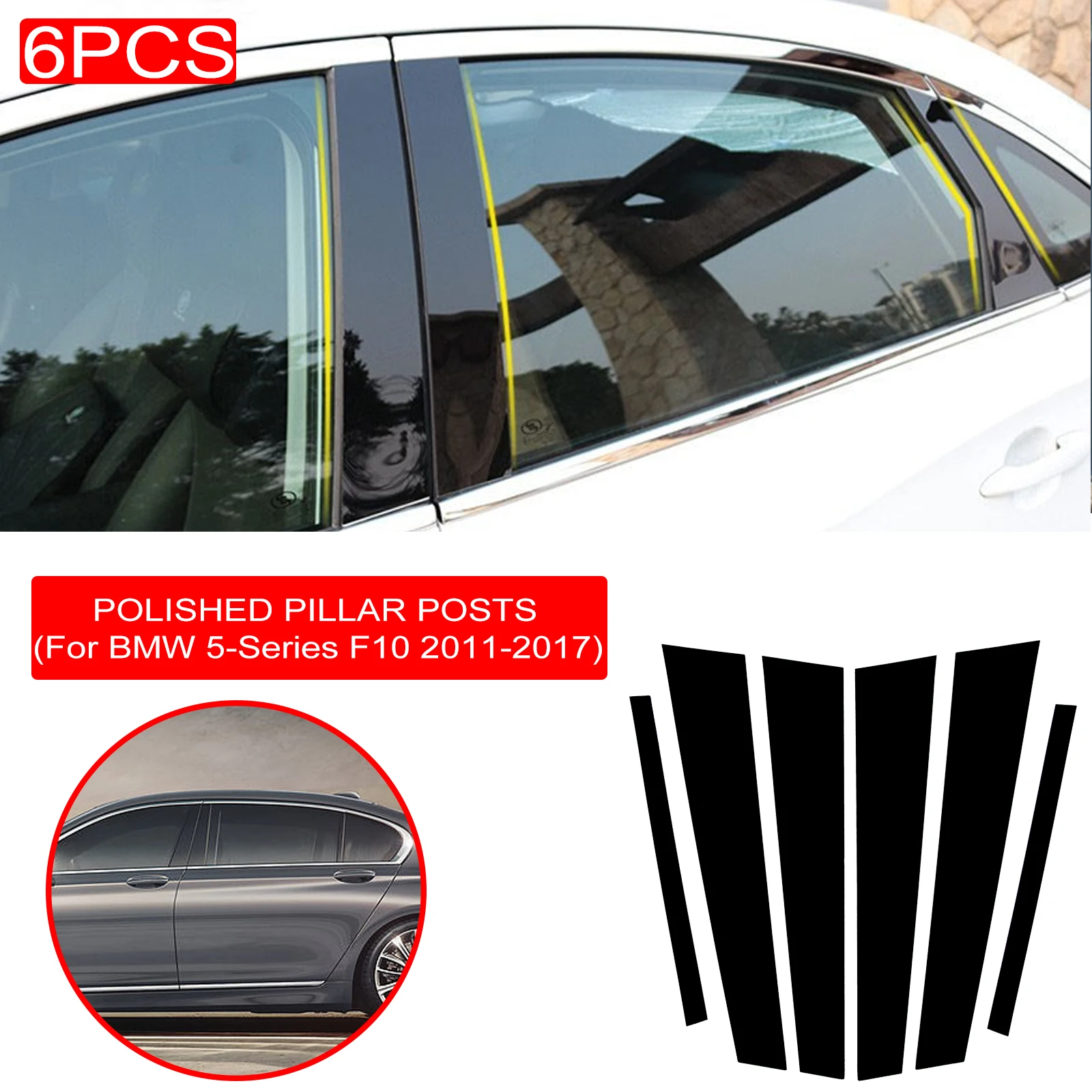6 шт. полированные столбики для BMW 5 серии F10 2011-2017, отделка окна, крышка BC, наклейка на столбик, аксессуары для стайлинга автомобиля
6 шт. полированные столбики для BMW 5 серии F10 2011-2017, отделка окна, крышка BC, наклейка на столбик, аксессуары для стайлинга автомобиля