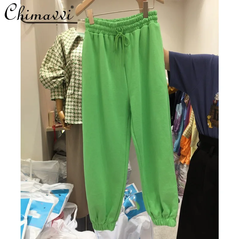 Korean Fashion Candy Color All-Match Loose Sweatpants Women's 2022 Spring Summer Ankle-Tied Casual High Waist Slim Harem Pants
Korean Fashion Candy Color All-Match Loose Sweatpants Women's 2022 Spring Summer Ankle-Tied Casual High Waist Slim Harem Pants